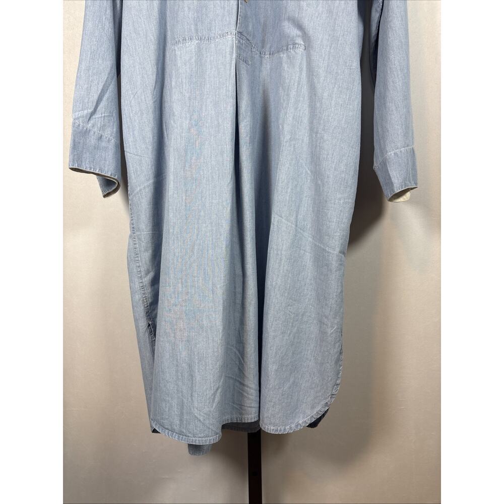 VTG Banana Republic Cabin Wear Chambray Midi Dress Womens Small Blue Cottagecore - Picture 3 of 9